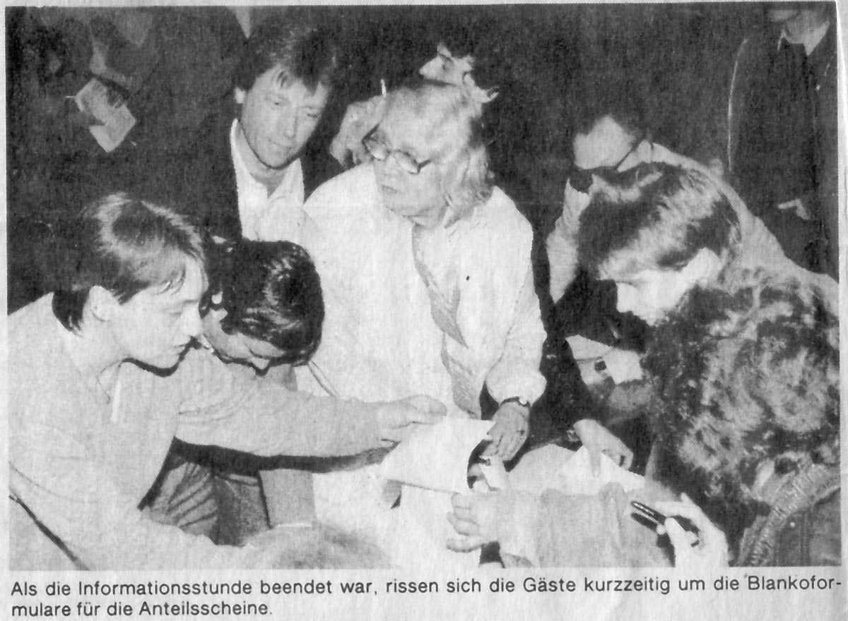 Gründung der WOGE, Run auf die Anteilsscheine